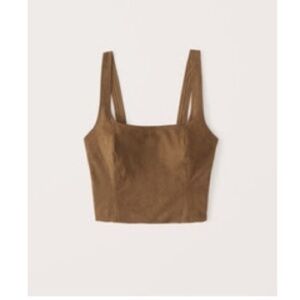 NWT Abercrombie suede brown crop tank